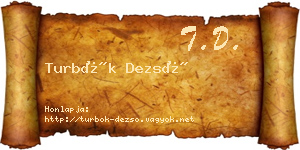 Turbók Dezső névjegykártya