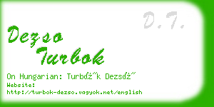 dezso turbok business card